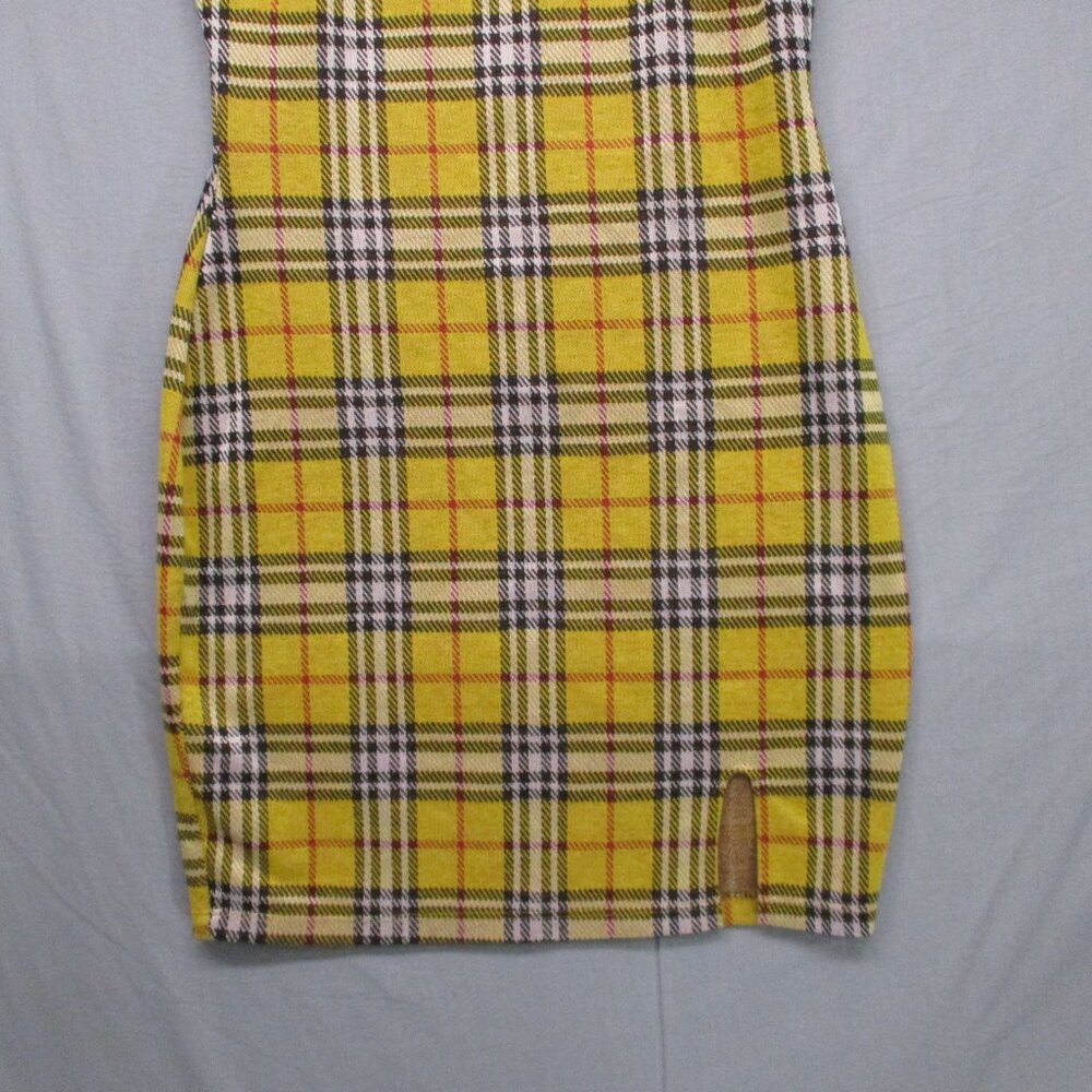 Papaya Spaghetti Strap Bodycon Plaid Yellow Women Size‎ | XS - Picture 3 of 10